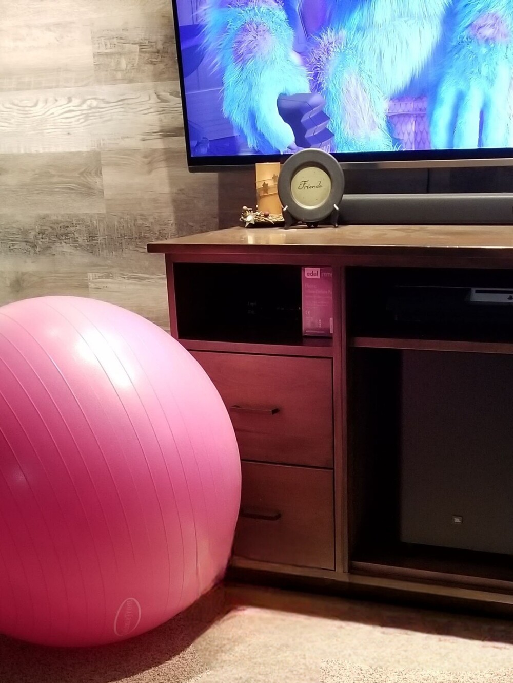 Pink XL Anti-Burst Slip Resistant Yoga Exercise Pregnancy Birth Ball
